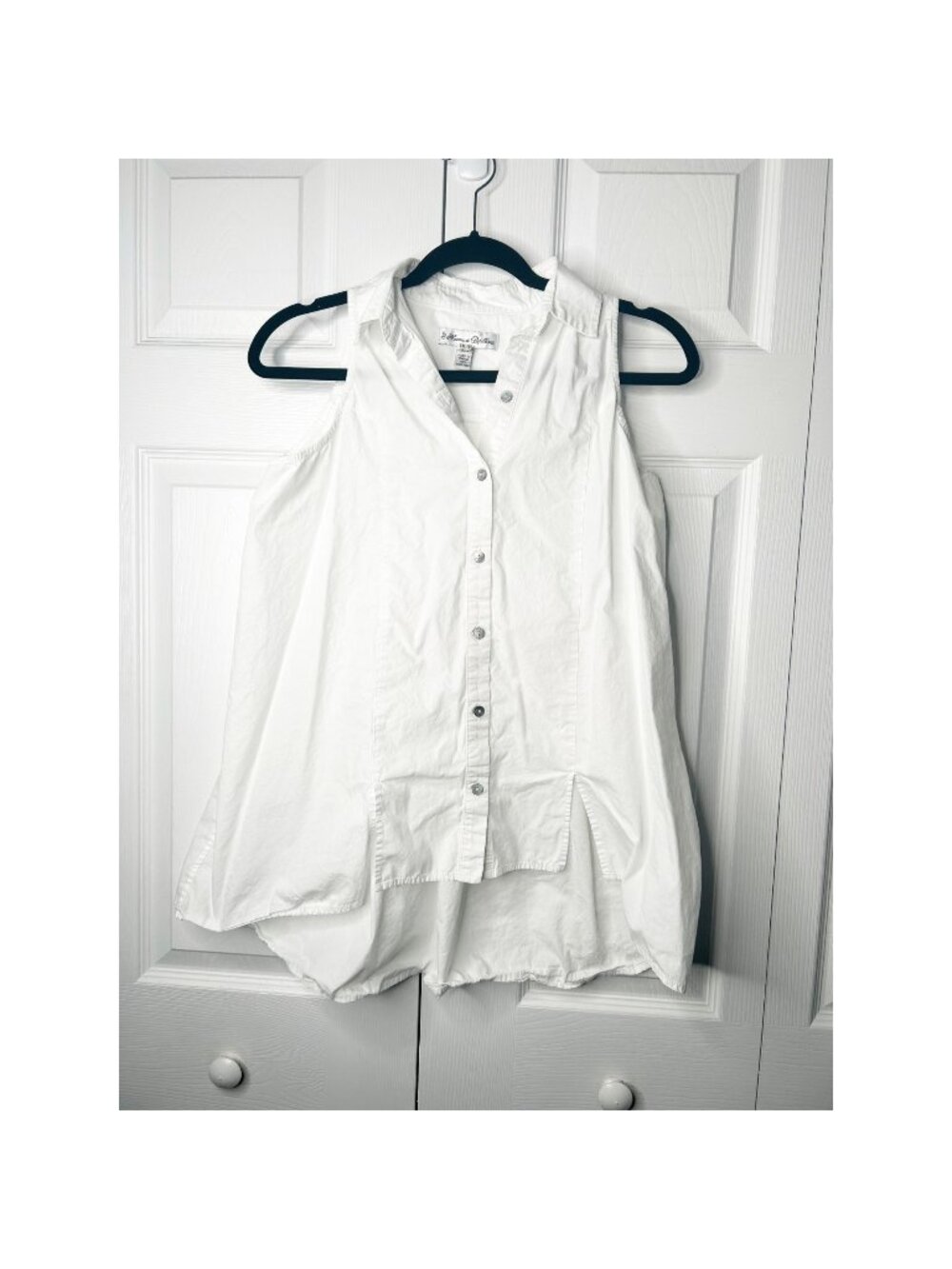 Maison de Papillon Chiara White 100% Cotton Tunic Tank Top Women's X-Small XS